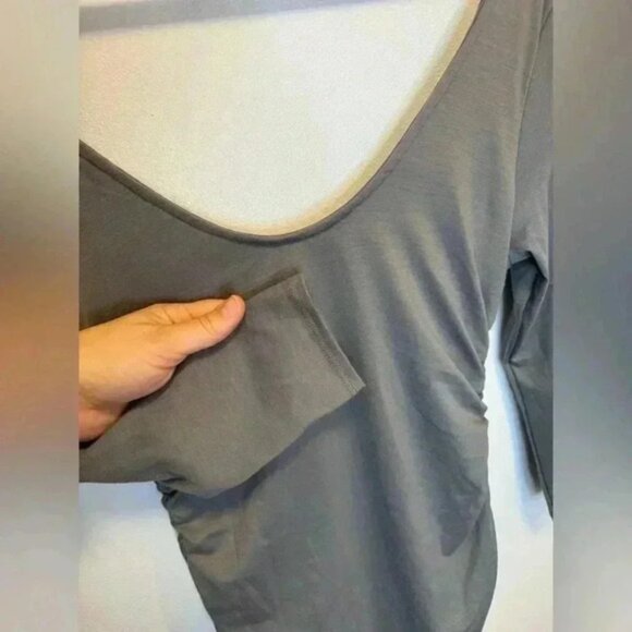 Anthropologie Threads 4 Thought grey fitted long sleeve midi dress size small - Picture 3 of 8